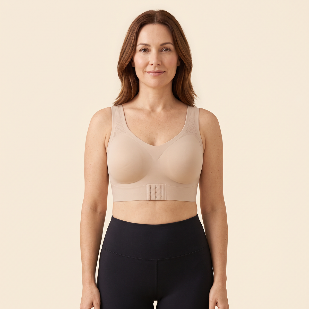 Woman standing tall in the nude Swanlift posture bra