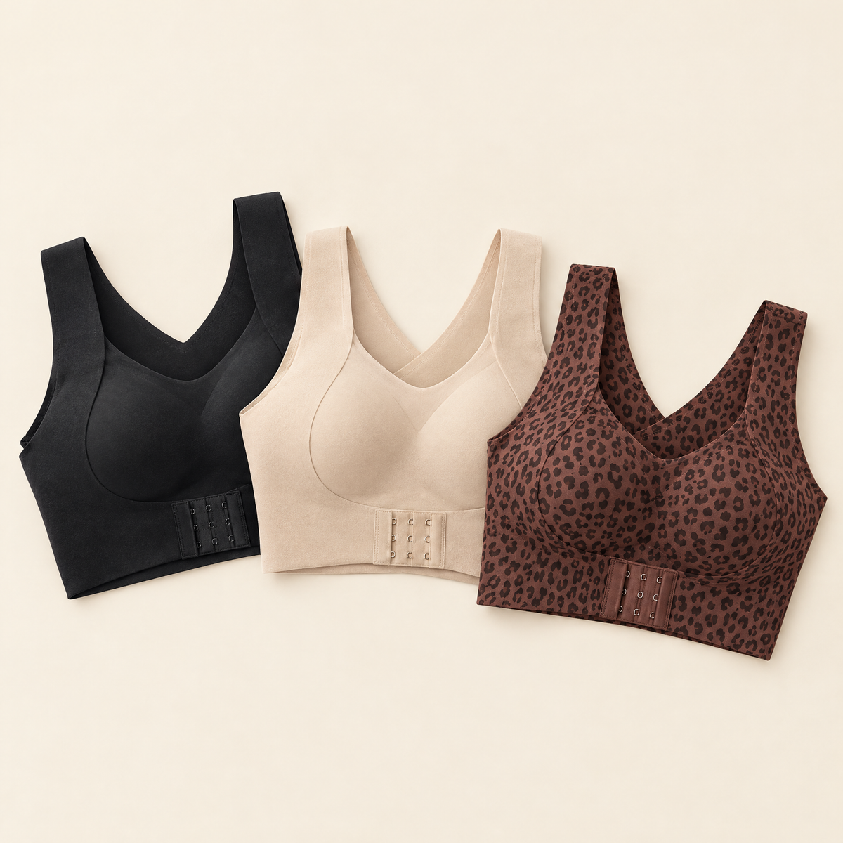 Swanlift posture bra in black, nude and leopard